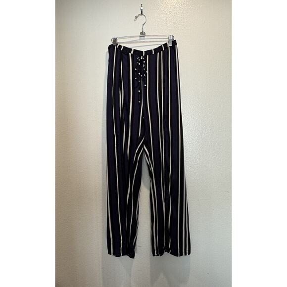 Maeve Size Small Striped Split Seam Wide Leg Striped Pants Coastal Anthropologie - Picture 3 of 8